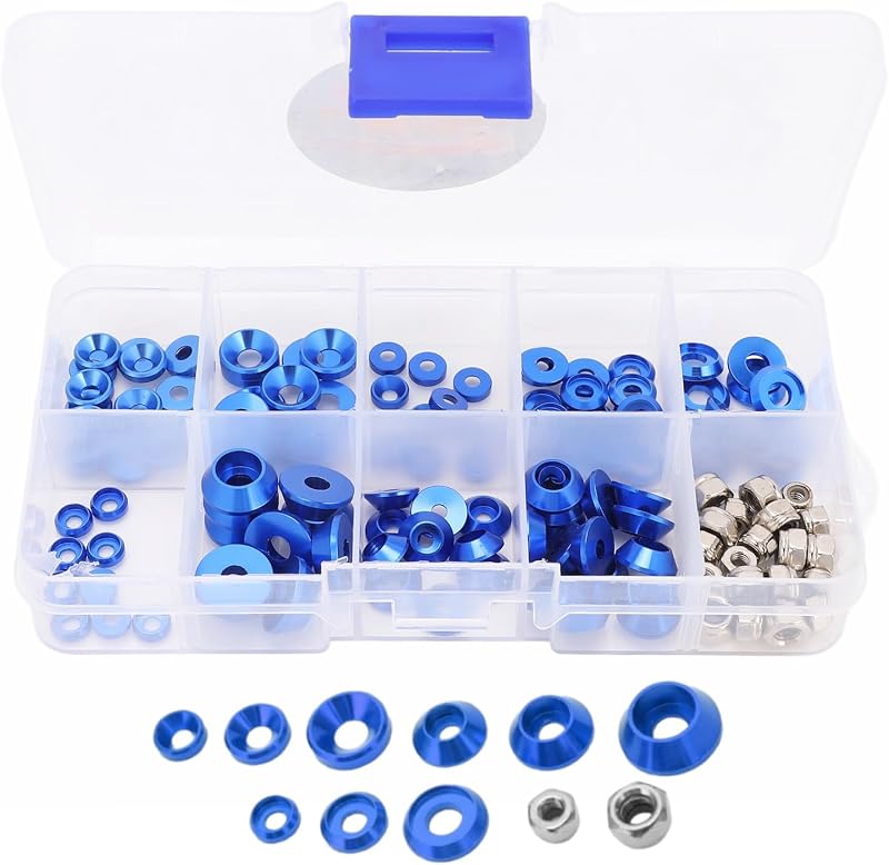 HERCHR Aluminum Alloy Cone Cup Head Screw Gasket Washer Counterbore Washers Gaskets Cup Shim Conical Washer Shim