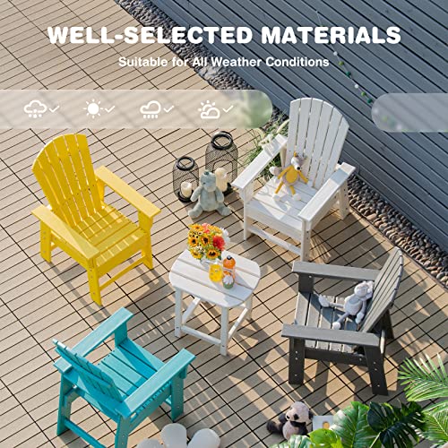 Giantex Adirondack Chair, Kids Hdpe Patio Chair Lawn Chair With Ergonomic Backrest For Deck, Porch, Backyard, Poolside, Indoor, Weather Resistance Toddler Outdoor Chair (1, Turquoise) #TOP5