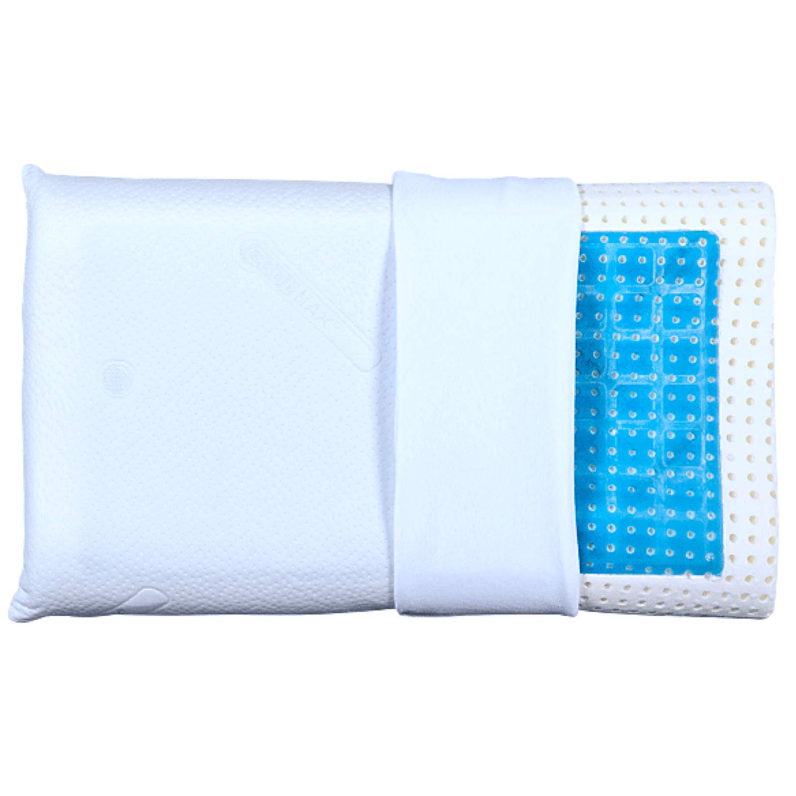 EVERGREENWEB - Coppia Cuscini Memory Foam con GEL forato Traspirante Anallergico Doppia Onda Ortocervicale 2 Fodere COOLMAX® e 100% Cotone Antiacaro Guanciali Sfoderabili Lavabili in Lavatrice OFFERTA