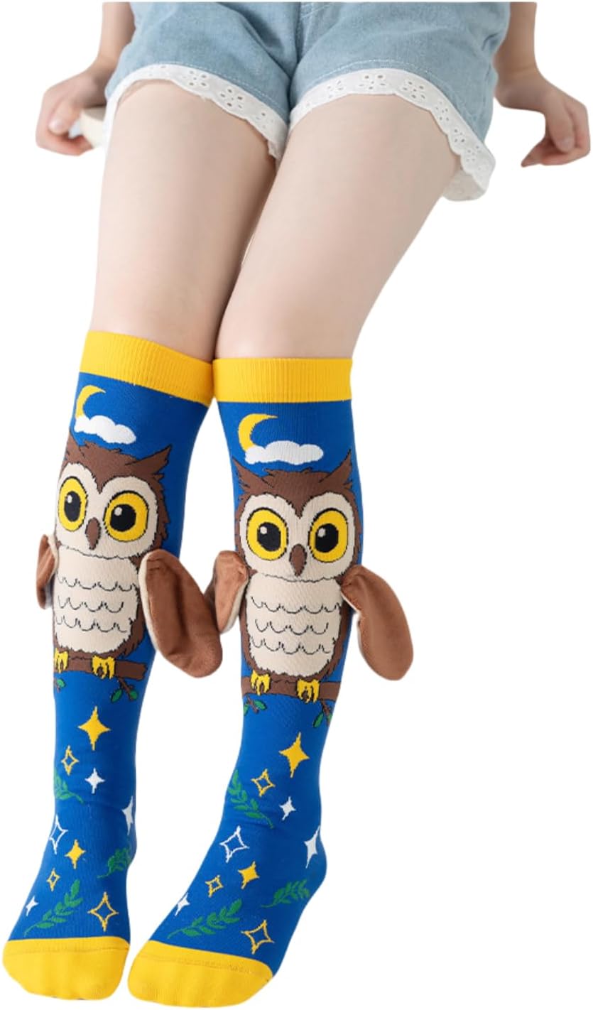 Crazy Silly Funny Socks Gifts for Kids Girls Toddlers Wacky Cool Funky Hilarious Calf Knee High Socks - Image 2