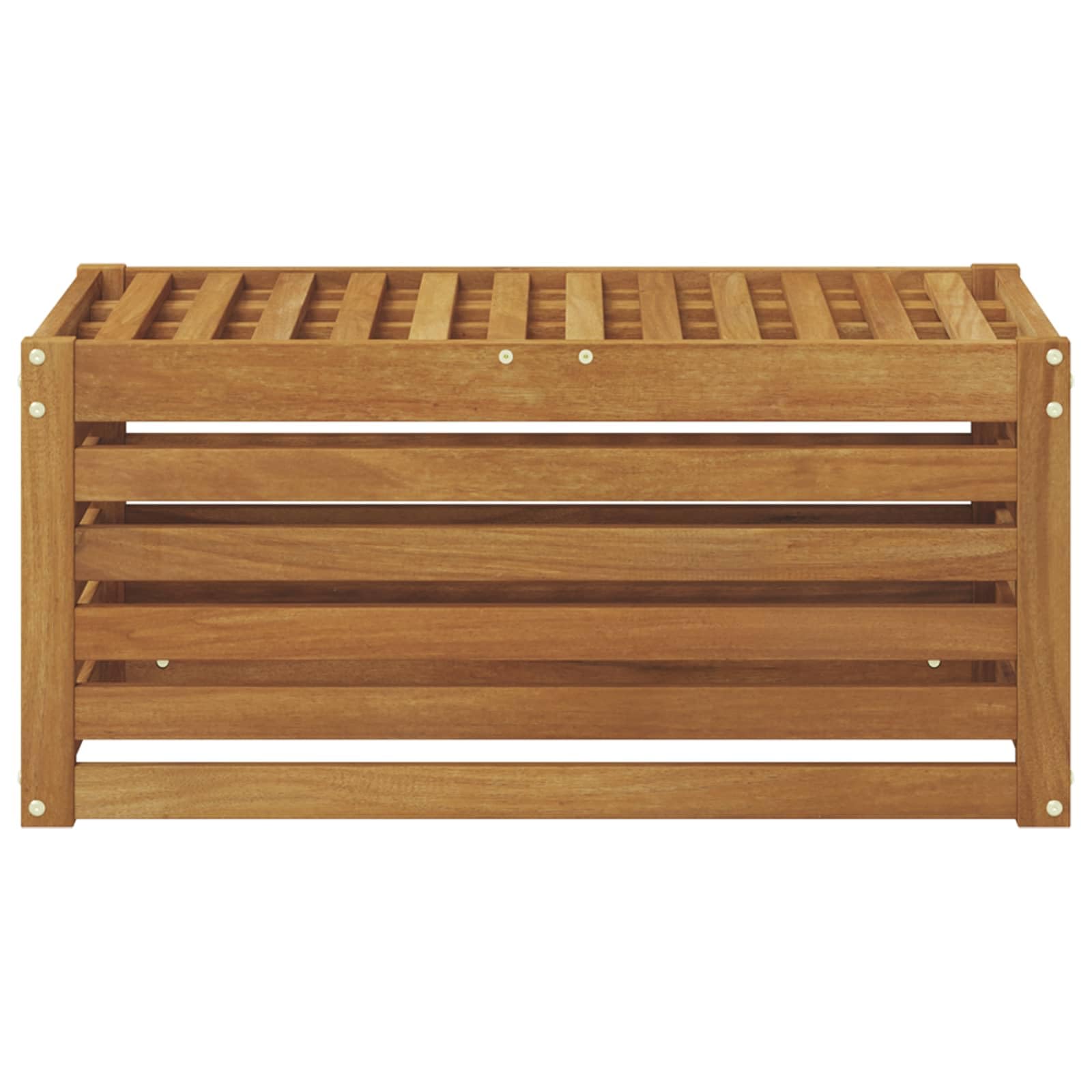 Taboret outdoorowy z litego drewna akacjowego, 79 x 43 x 37 cm, odporna na warunki atmosferyczne, moduł do siedzenia na taras, balkon, werandę, modułowe rozszerzenie, nowoczesny element sofy