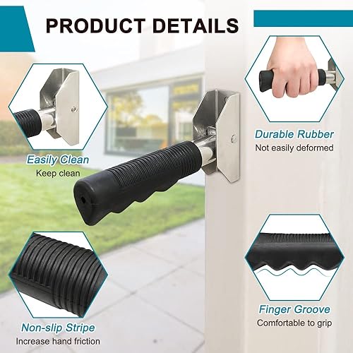 Miniatura 5 de Asa plegable de asistencia de puerta, barra de agarre abatible para puerta, elevadores de asistencia de escalera para personas mayores, barandillas