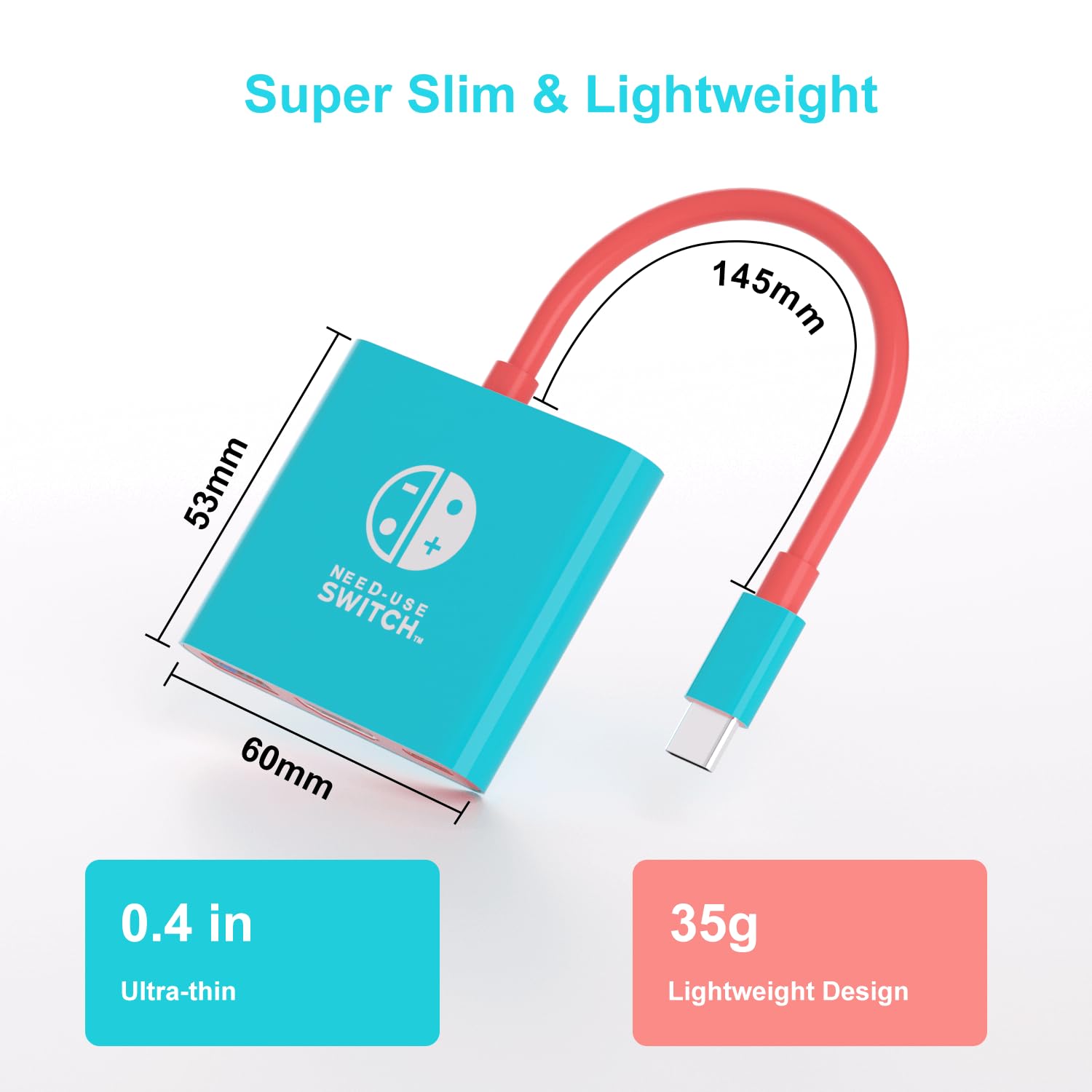 Switch TV Dock, przenośna stacja telewizyjna do Switch/Steam Deck/ROG Ally/Legion GO, stacja podróżna 3 w 1 z HDMI 4K 60 Hz, USB 3.0 i portem PD do ładowania 100 W (nie pasuje do Switch 2)