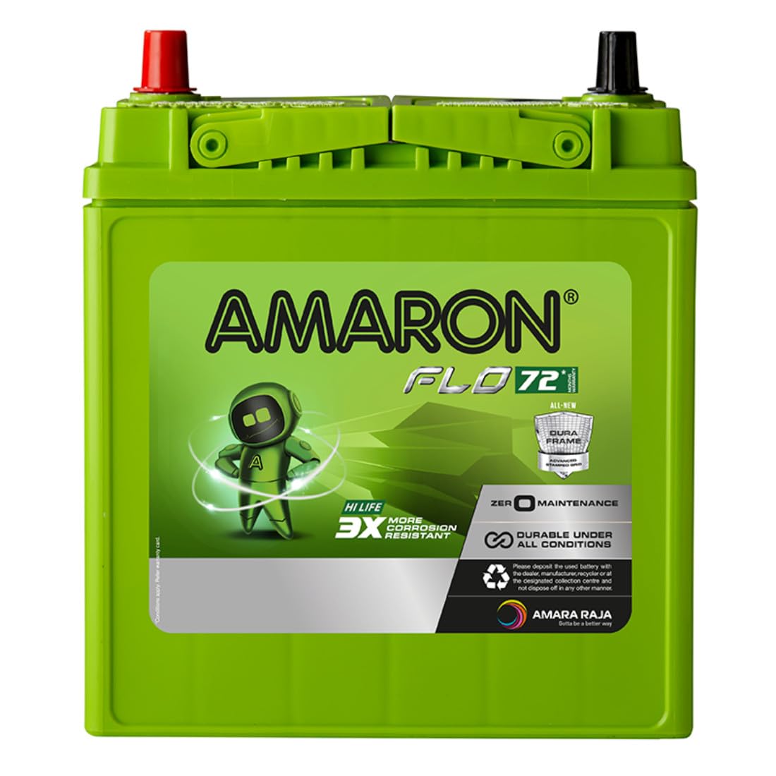 Amaron Flo Series Hi Life Car Battery - Amaron Flo - Flo BH40B20L with Warranty- 72 Months (36 Months Free + 36 Months Pro Rata)