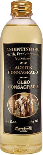 Aceite esencial aromático esencial de unción perfume, incienso, mirra y espiga de incienso, 8.5fl.oz 9.5 fl oz, de Tierra Santa de Jerusalén,