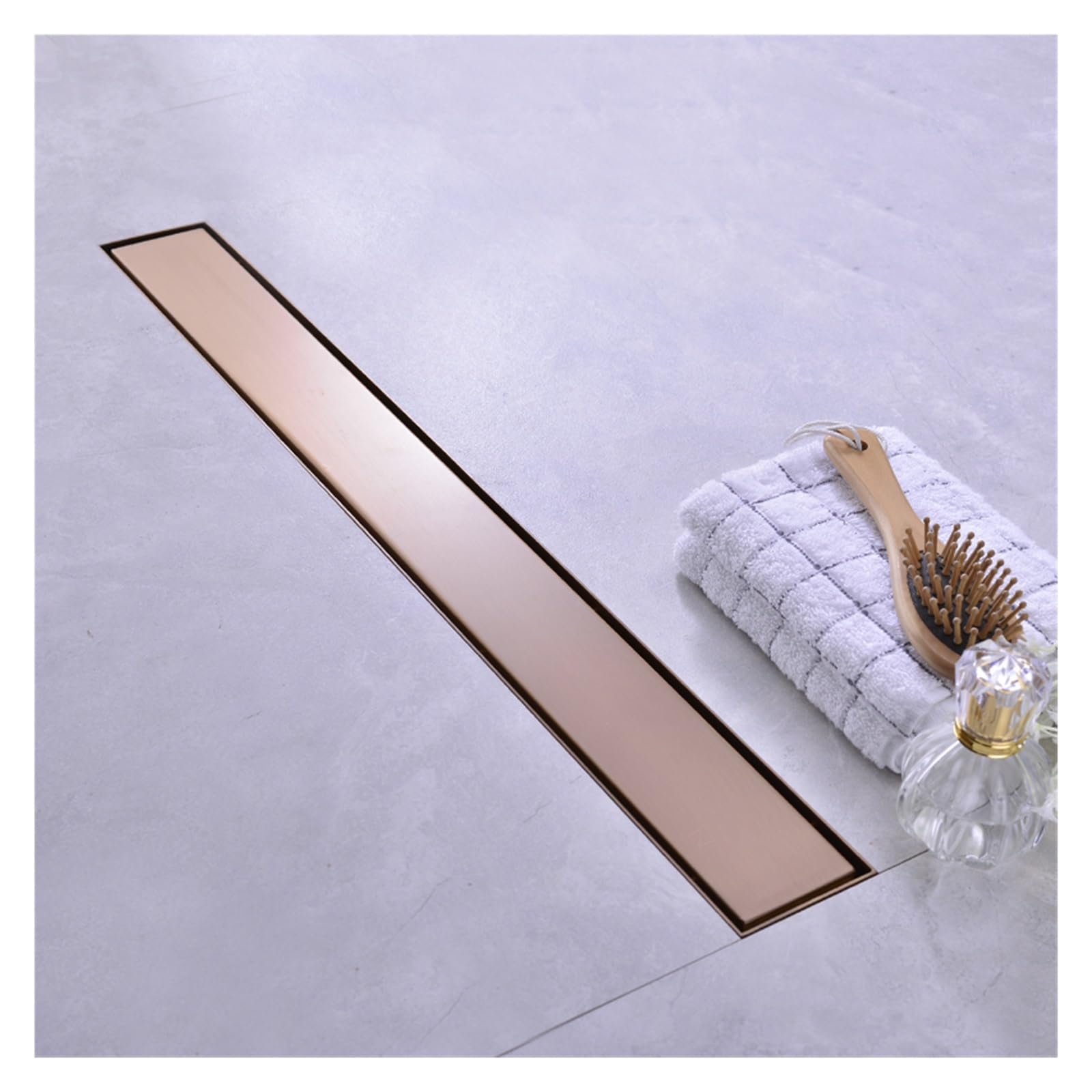 Desagüe de Suelo de 600 mm, Rectangular, de Acero Inoxidable 304, para baño, Ducha, Suelo de baldosas Invisibles