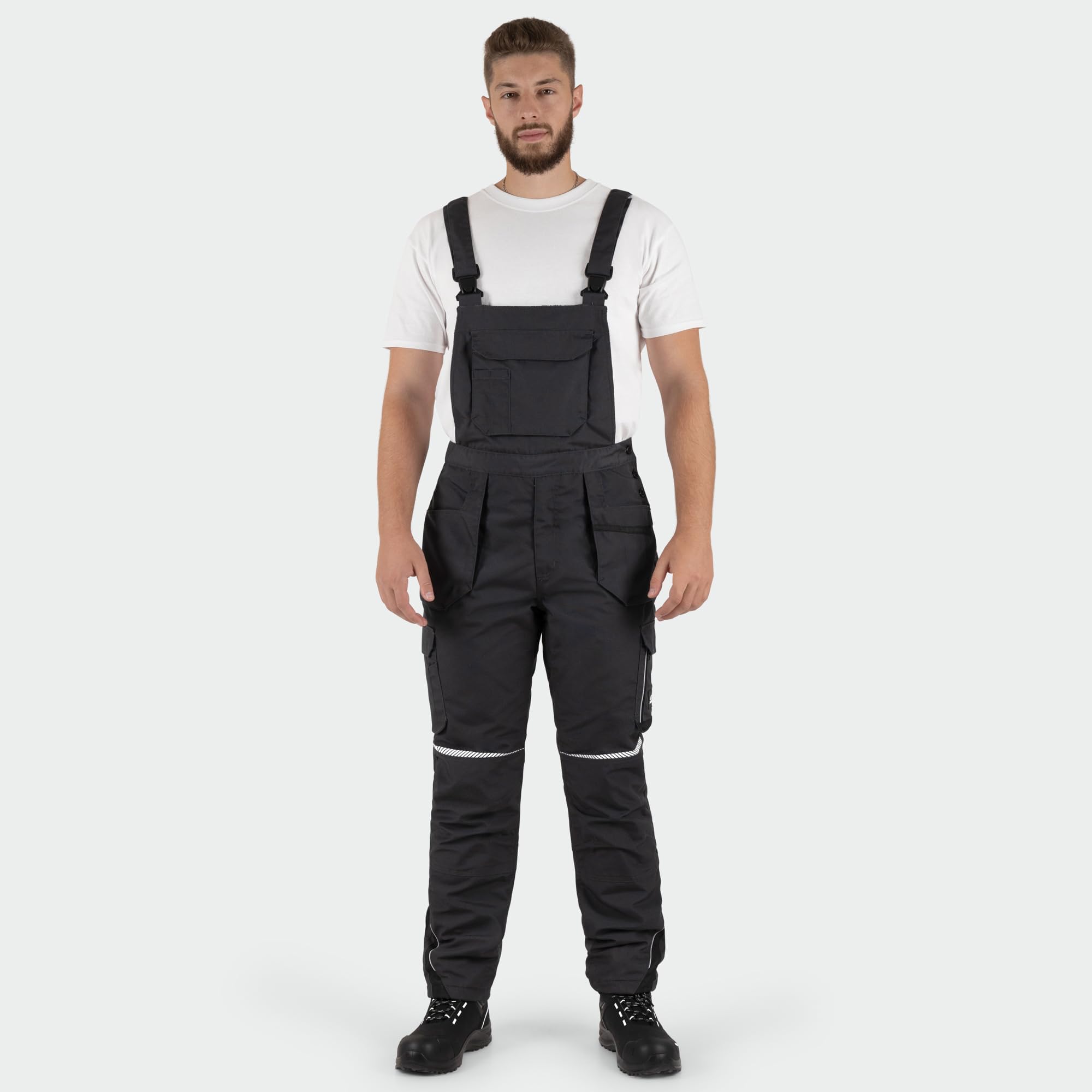 BWOLF Drift Ice - Peto de trabajo para hombre, invierno, con peto, impermeable, reflectante, con muchos bolsillos