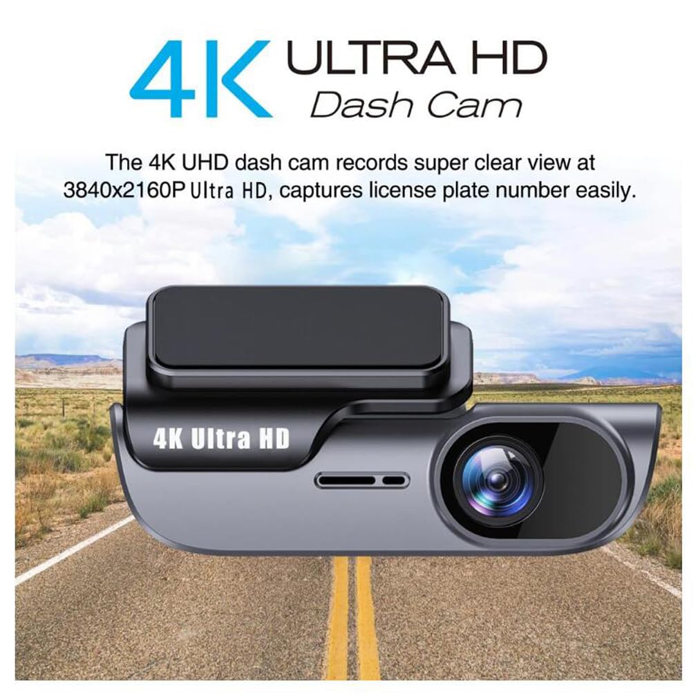 UHD 4K 3840 * 2160P kamera samochodowa do samochodów, wbudowana kamera DVR WIFI rejestrator napędu wideo Dashcam Registrar czarna skrzynka, 24-godzinny monitoring noktowizor