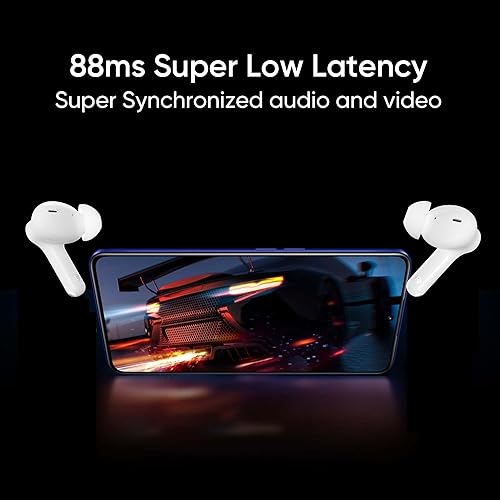 Miniatura 9 de realme TechLife Buds T100 Auriculares intrauditivos Bluetooth verdaderamente inalámbricos con micrófono, AI ENC para llamadas, Google Fast Pair, 28