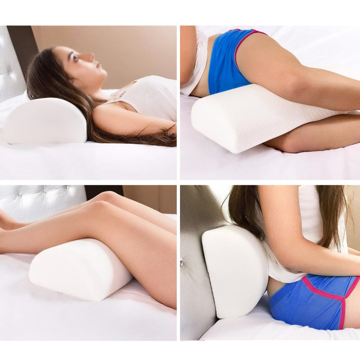 Alasum Memory Beinkissen 1 Stück Polyurethan Halbkreis Weiß für Bett