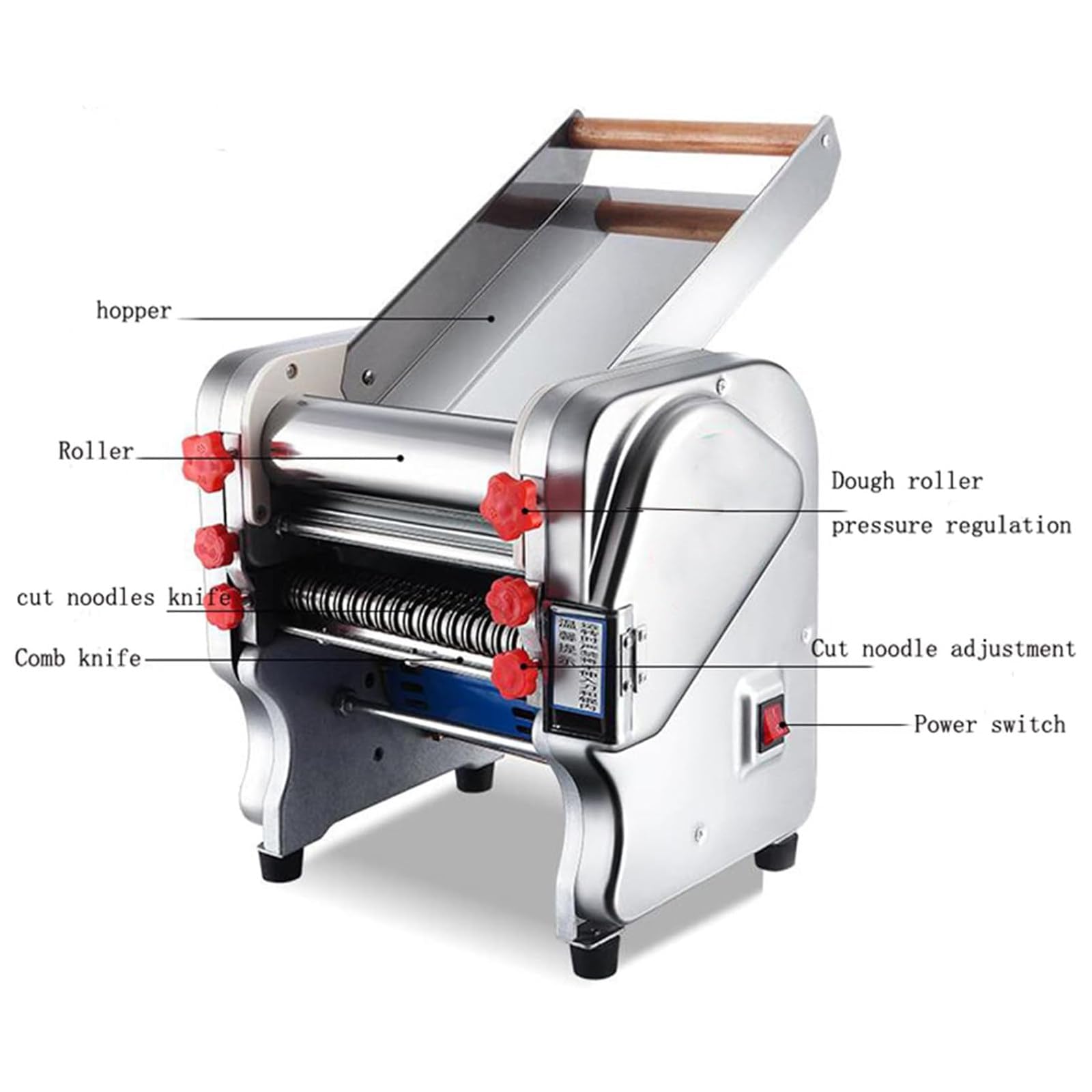 Máquina Eléctrica para Hacer Pasta, Máquina Automática De Fideos, Máquina Eléctrica para Hacer Pasta Comercial/máquina Automática para Hacer Pasta con Fideos Ramen(Size:Fkm200)