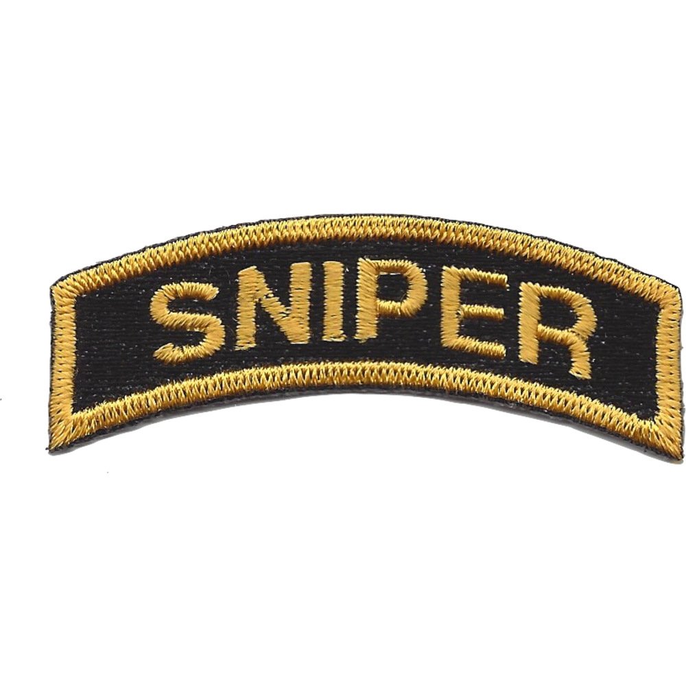 US Special Forces Sniper Rocker Black with Gold Patch