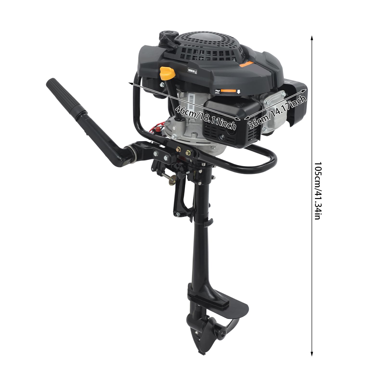 Motor fueraborda de 4 tiempos, 9 HP 3600 RPM, motor fueraborda de gasolina con CDI y Refrigeración por aire, motores fueraborda de 224 cc para barcos, motor para botes inflables, barcos de pesca