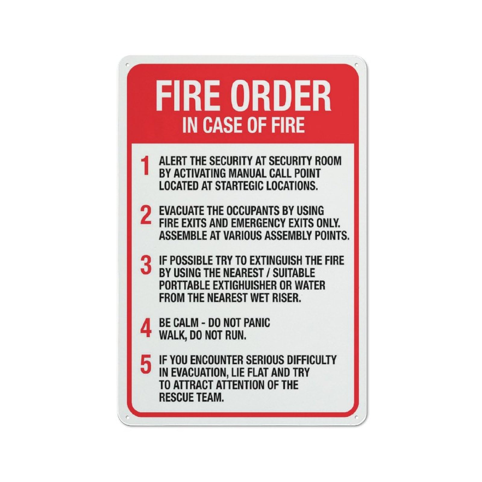Fire Order Sign Metal Signs 12X8 Inch Rust Free Aluminum,Uv Ink Printing,Durable/Weatherproof Outdoor For Home