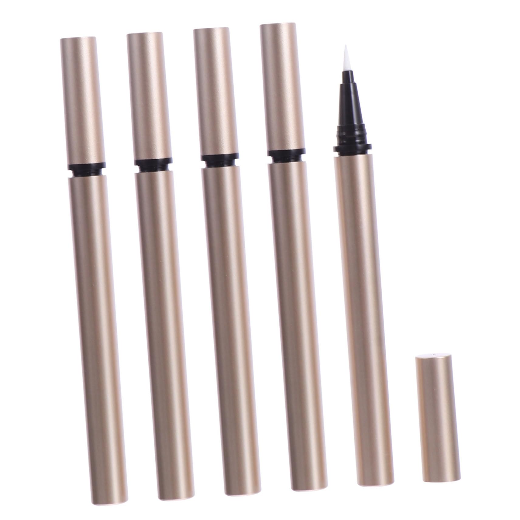 UKCOCO 5 Pezzi Tubetti di Eyeliner Ricaricabili 1ml in Plastica Oro, Contenitore Portatile per Negozi e Saloni Cosmetici