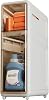 Narrow Bathroom Cabinet Tall Corner Cabinet Farmhouse Storage Cabinet with Clear Drawers and Casters, Home Space Saver for Bathroom, Kitchen, Bedrooms, Living Room, Laundry Room, Balcony