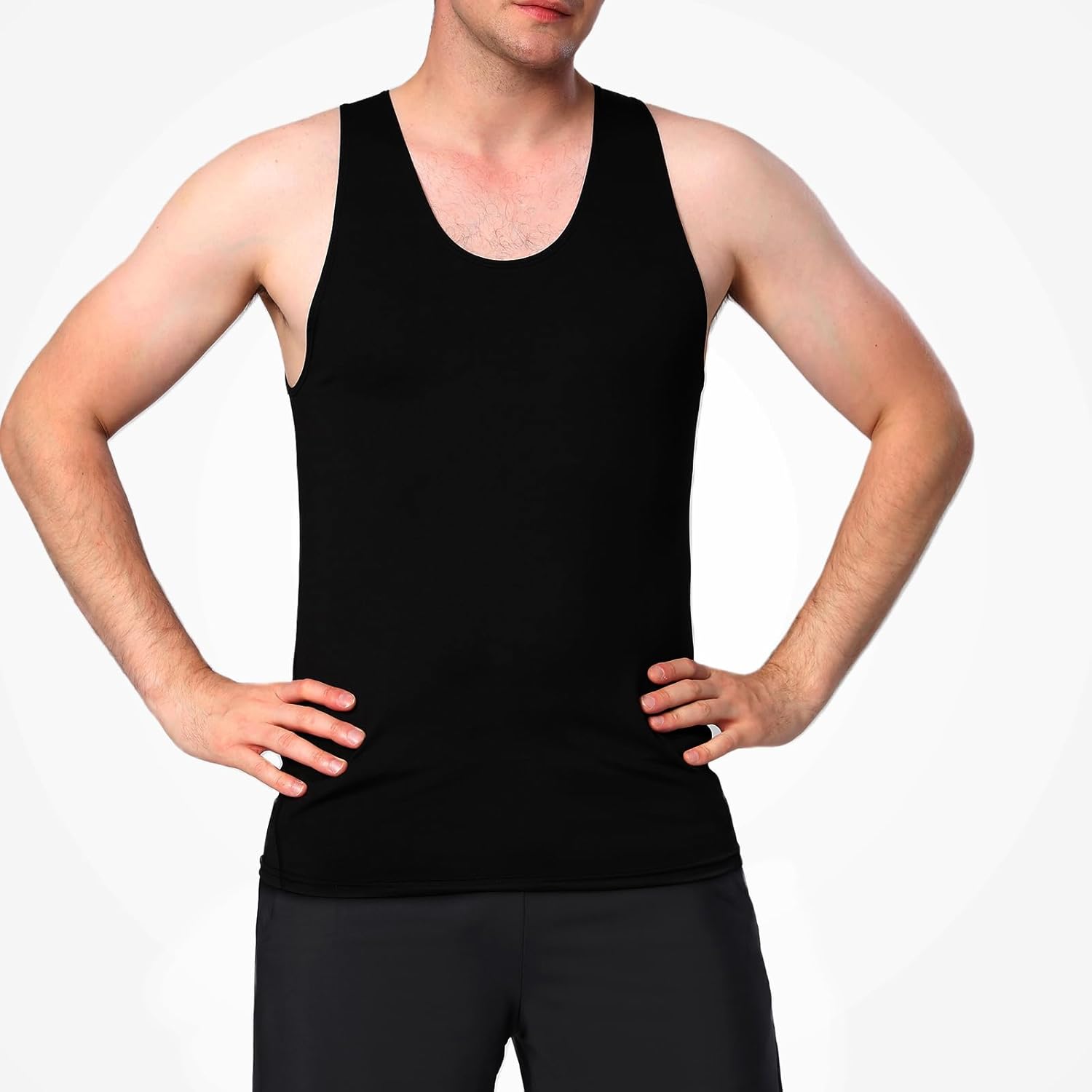 HYCOPROT 3 Pack Men's Athletic Compression Shirt Sleeveless Muscle Dry Fit Workout Tank Top for Running Training - Image 6