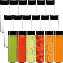 ZENFUN 18pcs Plastic Juice Bottles, 15oz/450ml Drinking Bottles with Lids Disposable Bottles, Reusable Clear Beverage Containers for or Drinking and Other Beverages