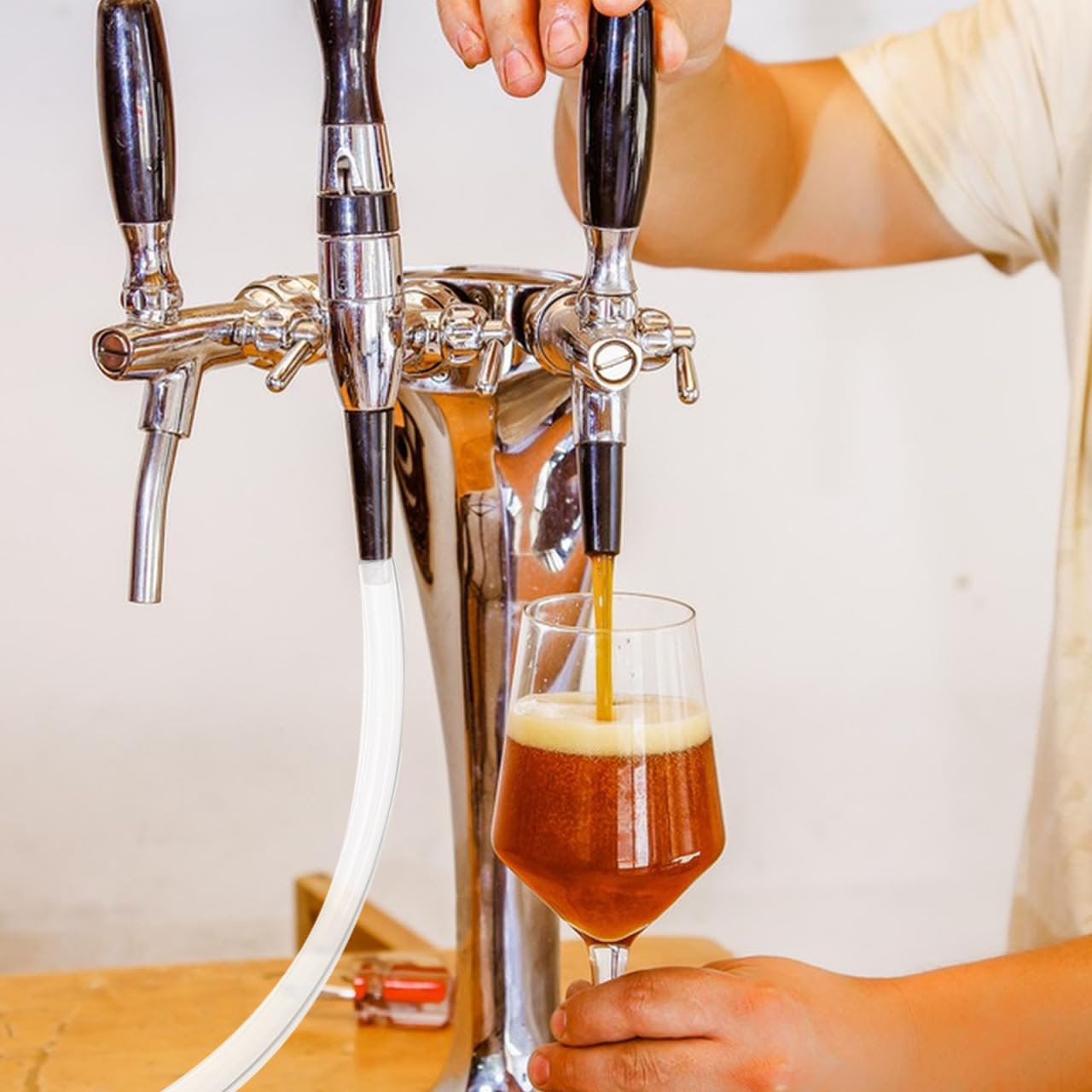 Healeved Tuyau Transparent pour Tireuse à Bière 65X10 MM en PU Alimentaire Flexible et Compatible Machine à Bière Pression Tube Polyvalent et Vinification à Domicile