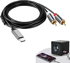 USB C Male to 2 RCA Male Cable USB C to 2 RCA Adapter with DAC Chip for Hi-Fi Audio iPhone 15 iPad MacBook Samsung Galaxy Huawei Laptop Soundbar Amplifiers Hi-Fi TV and Subwoofer Systems, 2M