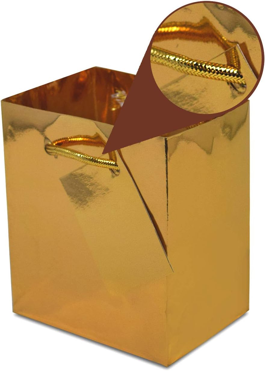 50% Off Discount Gold Gift Bags - 12 Pack Extra Small Gold Foil Gift Bags with Handles, Designer Solid Gold Paper Gift Wrap Bags for Birthdays, Party Favors, Baby Shower, Bachelorette, Weddings, Holiday Presents, Bulk - 4x2.75x4.5 Black Friday Clearance Gold Gift Bags - 12 Pack Extra Small Gold Foil Gift Bags with Handles, Designer Solid Gold Paper Gift Wrap Bags for Birthdays, Party Favors, Baby Shower, Bachelorette, Weddings, Holiday Presents, Bulk - 4x2.75x4.5