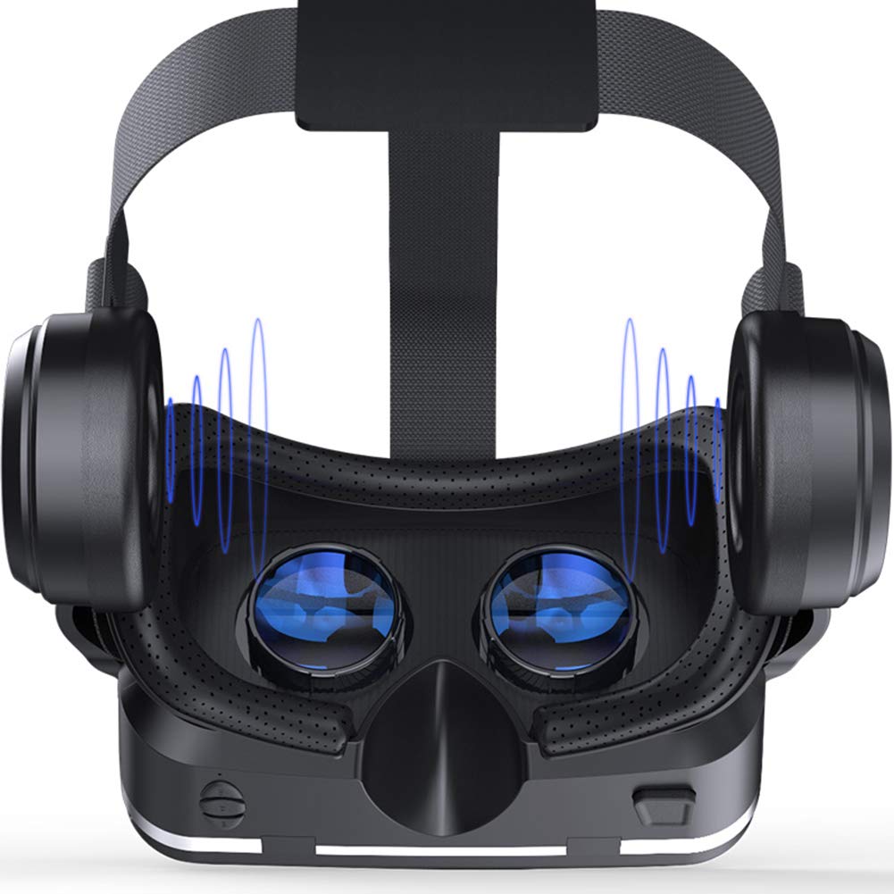 Gafas de Realidad Virtual,Gafas con Visor Adaptador 3D Realidad Virtual VR - Smartphone, con Auriculares Ángulo de visión 100°Android & iOS Compatible