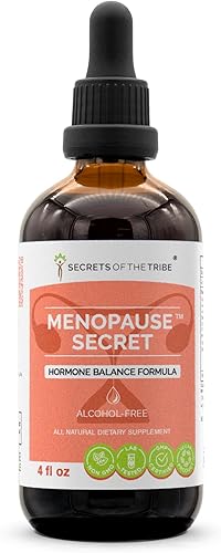 Menopause Secret - Sin alcohol, glicerita Cohosh negro, Vitex, trébol rojo, maca, Dong Quai, hierba de San Juan. Tintura, extracto de hierbas