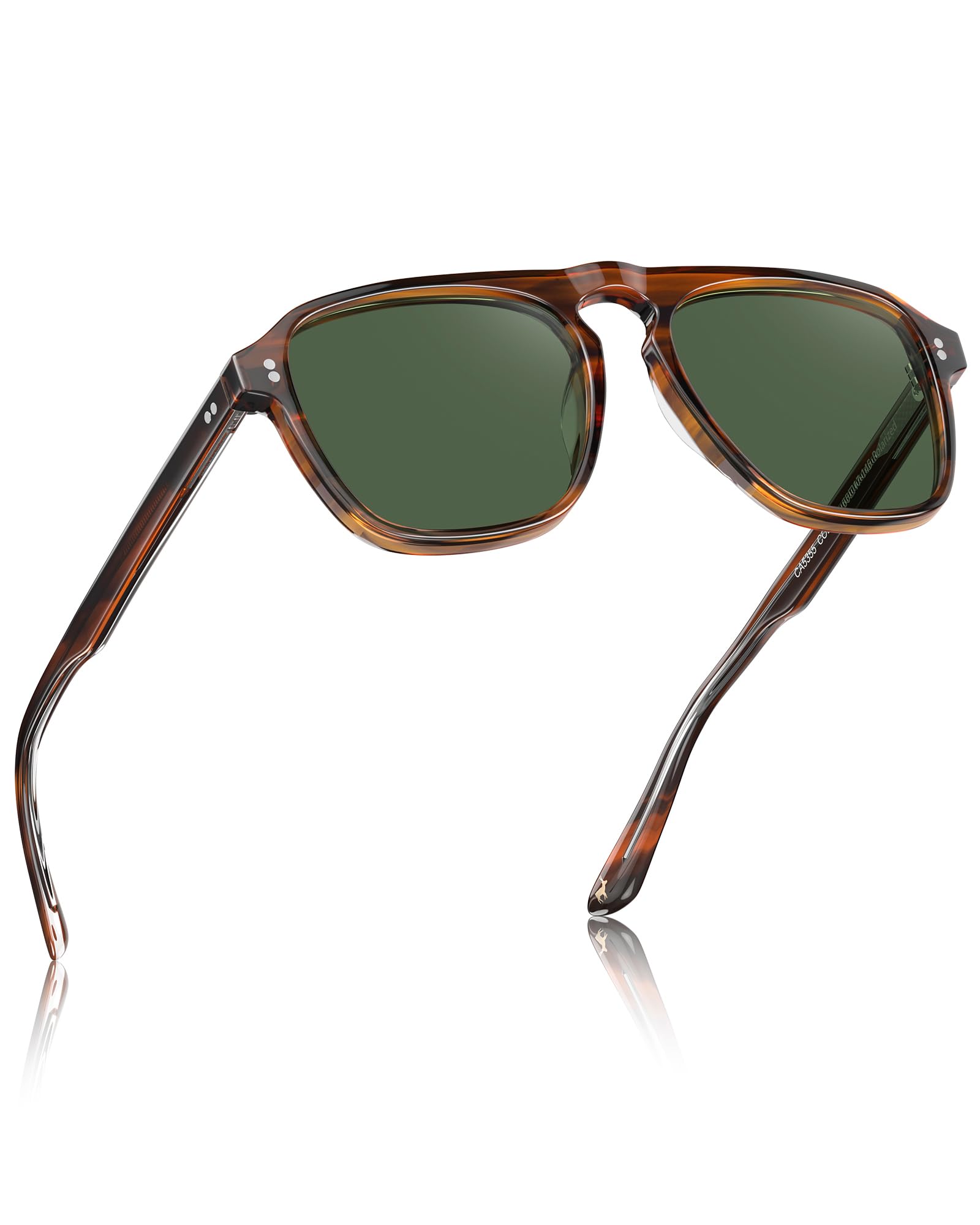 CARFIA Polarized Sunglasses for Men UV400 Protection - Classic Pilot Design Acetate Sun Glasses for Driving Fishing CA5355