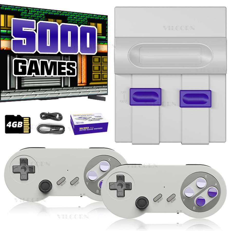 Video Game Console 16Bit Super Game Machine Built in 5000 Classic...