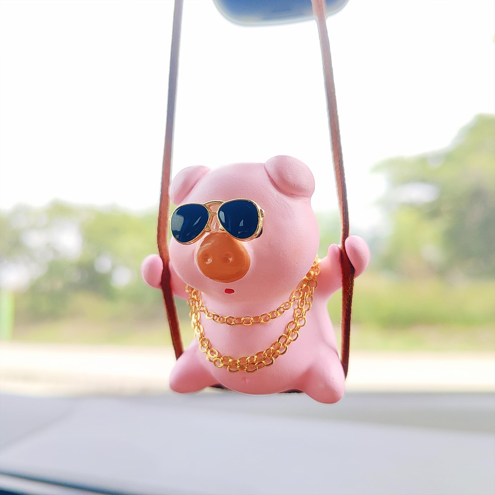 Pendentif Cochon Voiture - Ornement Suspendu Drôle Pour Rétroviseur, Décoration Auto Et Maison