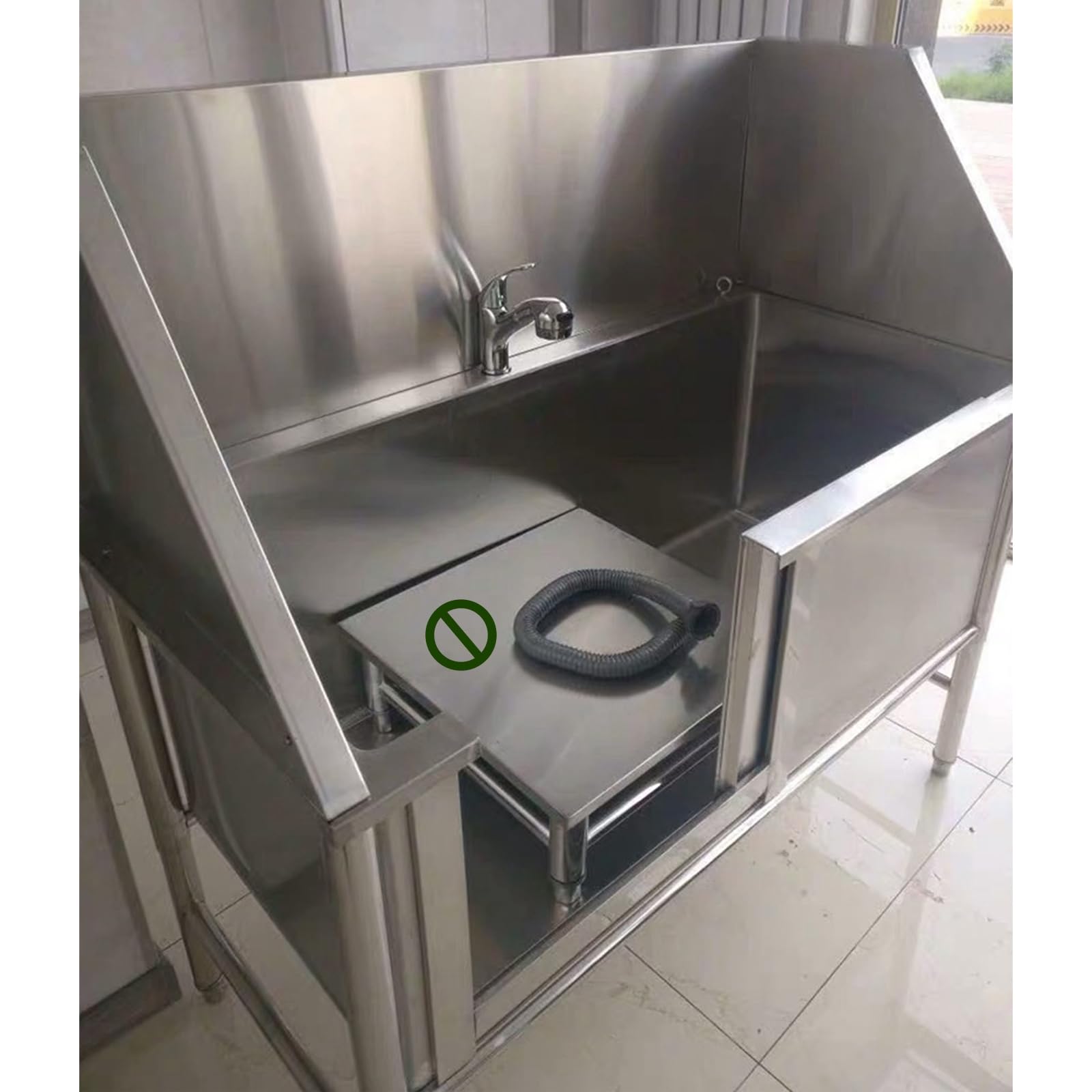 Baignoire Pour Chien,Station De Lavage Pour Animaux De Compagnie,Station De Bain Professionnelle En Acier Inoxydable Pour Chien,Baignoire De Toilettage Pour Chien,Station De Lavage(39in/100cm)