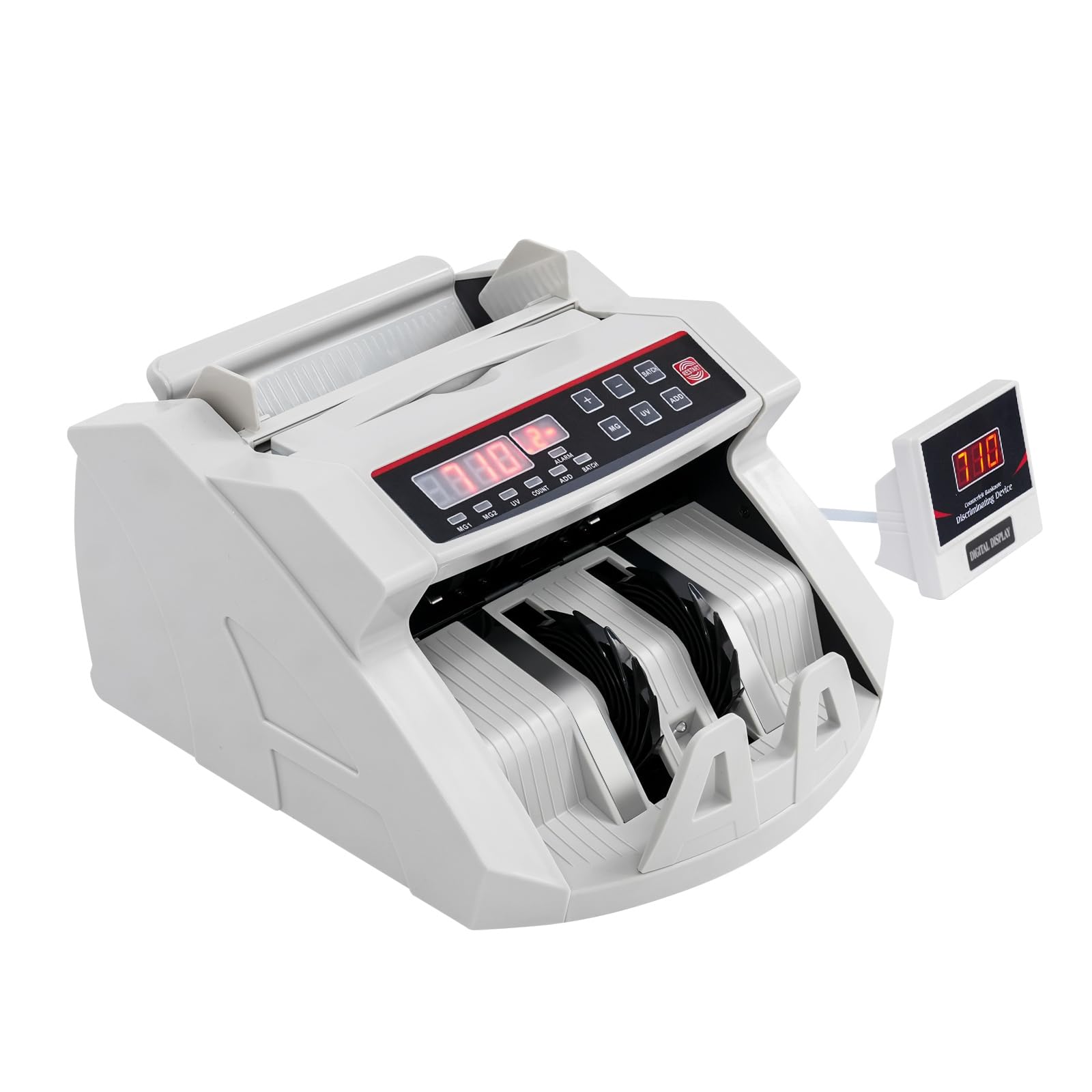Contapoldi, professionale, multinazionale, rivelatore di banconote false con indicatori a LED, rilevatore UV/MG/IR, 900 pezzi/min, indicatore LED, funzione 2 in 1, 30 x 24,5 x 17 cm