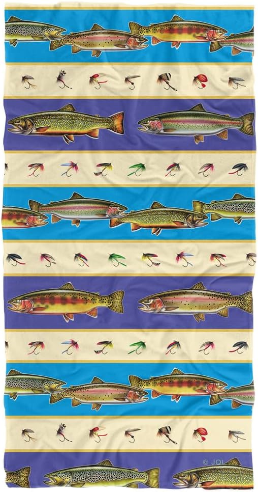 LOGOVISION JQ Licensing, 30"x60" Trout Fishing Lures Pattern Beach Towel