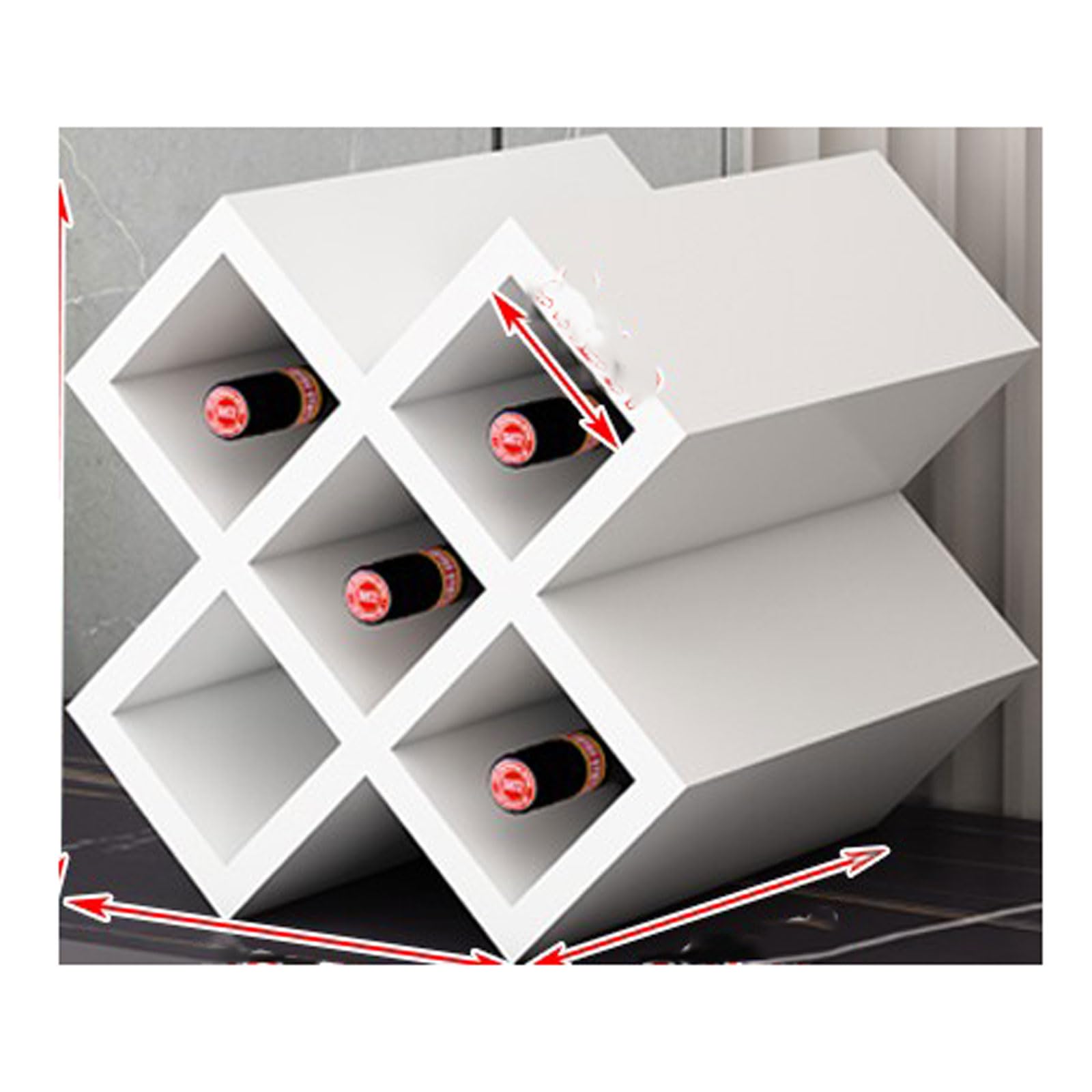 Casier à vin en bois diamanté support multi-bouteilles et organiseur de rangement
