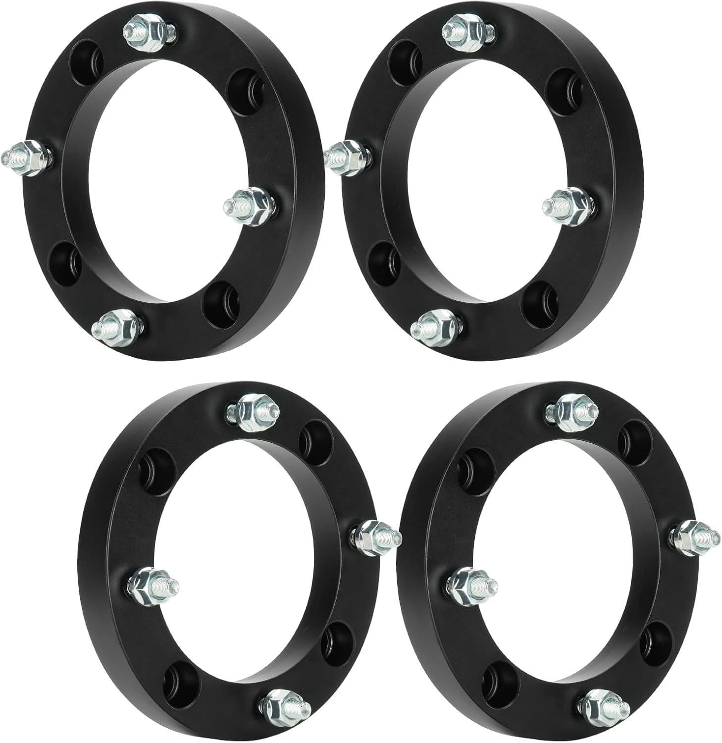 ILONPA 4pcs 4x156 ATV Wheel Spacers w/ 131mm Bore Compatible with Polaris Sportsman Ranger, Kawasaki Lakota, 3/8"-24 Studs 1 inch (25.4mm) Thickness, Not Hubcentric Wheel Adapters