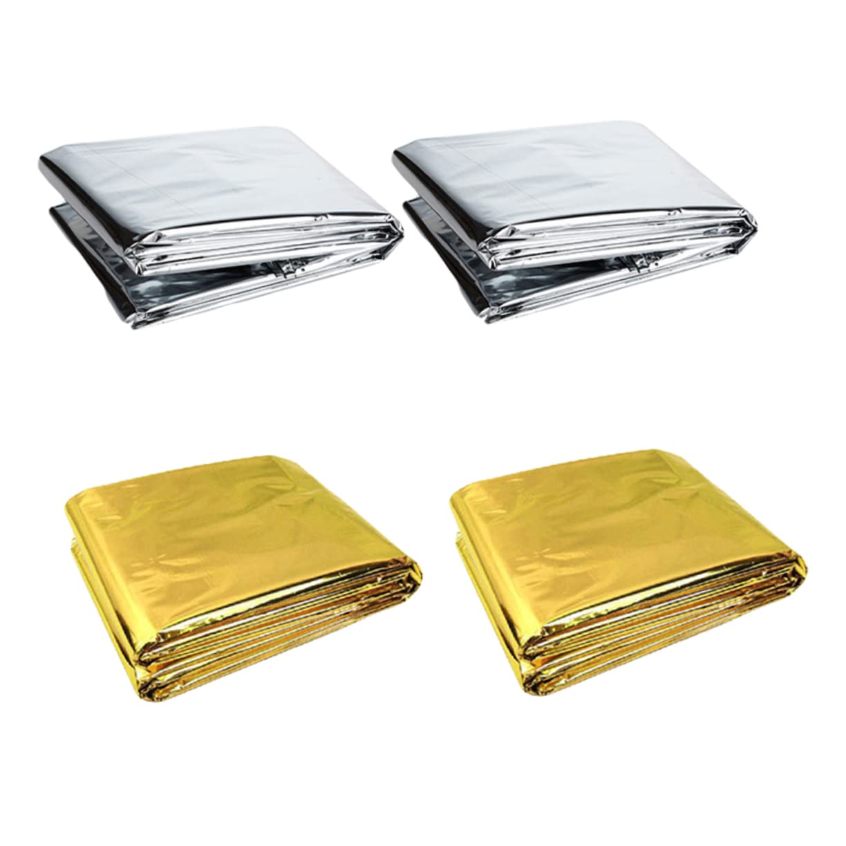 KOMBIUDA 4pcs Thermal Emergency Blanket Reflective Survival Warm Blanket for Camping Outdoor