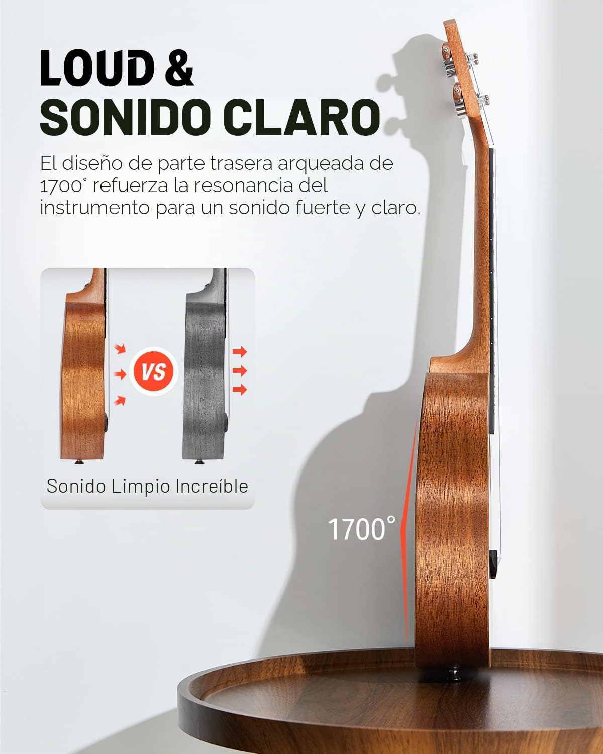 Ukelele Donner de madera de caoba