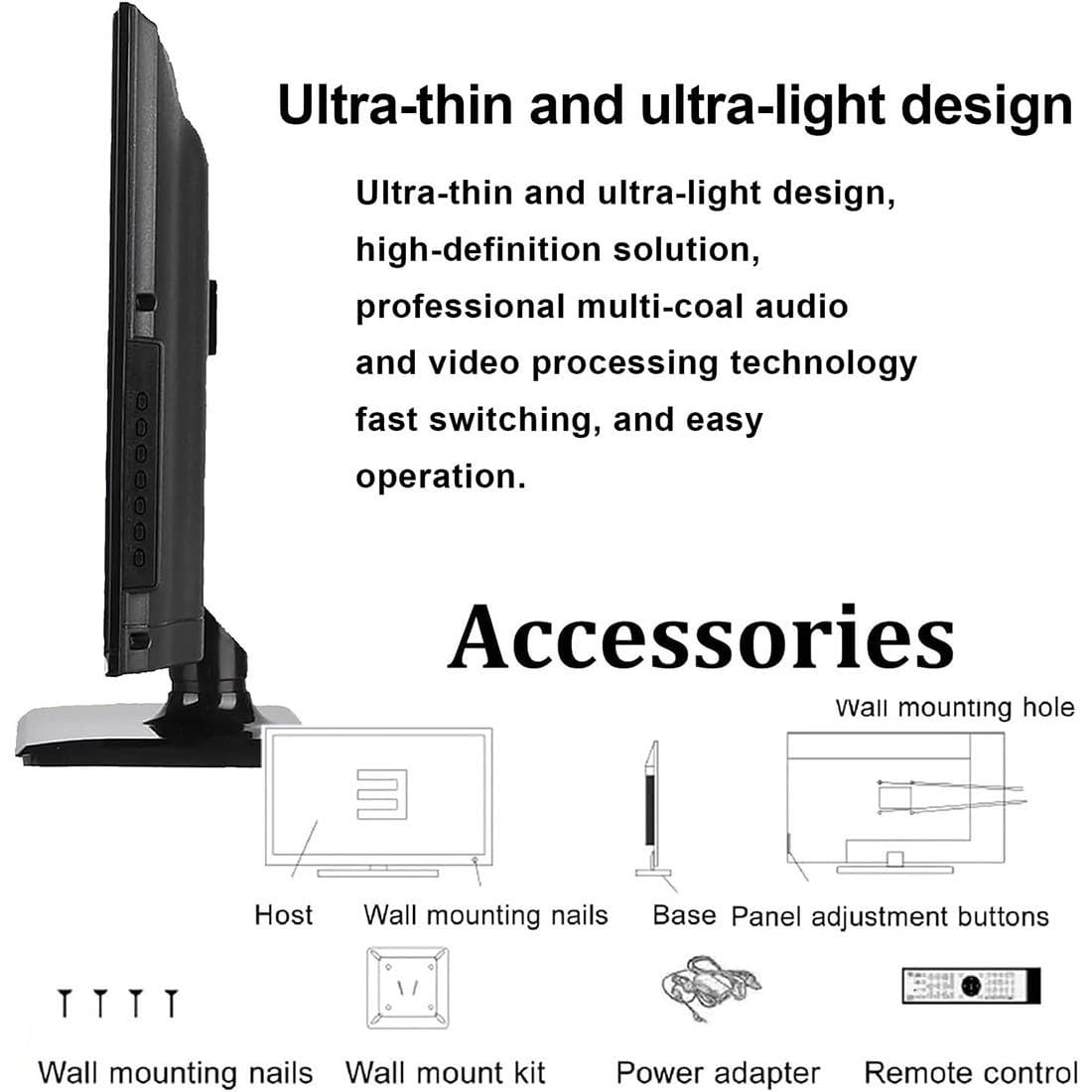 Tableau D'acuité Visuelle Numérique,Tableau Oculaire électronique LCD Haute Résolution pour Optométrie,Appareil Mesure Vision avec Distance Mesure Réglable (1 à 6 M),pour Examen La Vue,18.5in