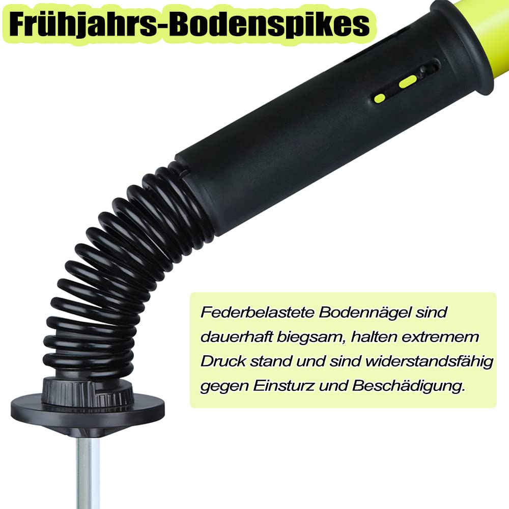 Slalomstangen,6er-Set Federbelastete Traingsstangen mit Stahlspitzen und Tragetasche,Fußball Agility Training für Kinder Erwachsene Hunde,Koordinationstraining(Gelb)