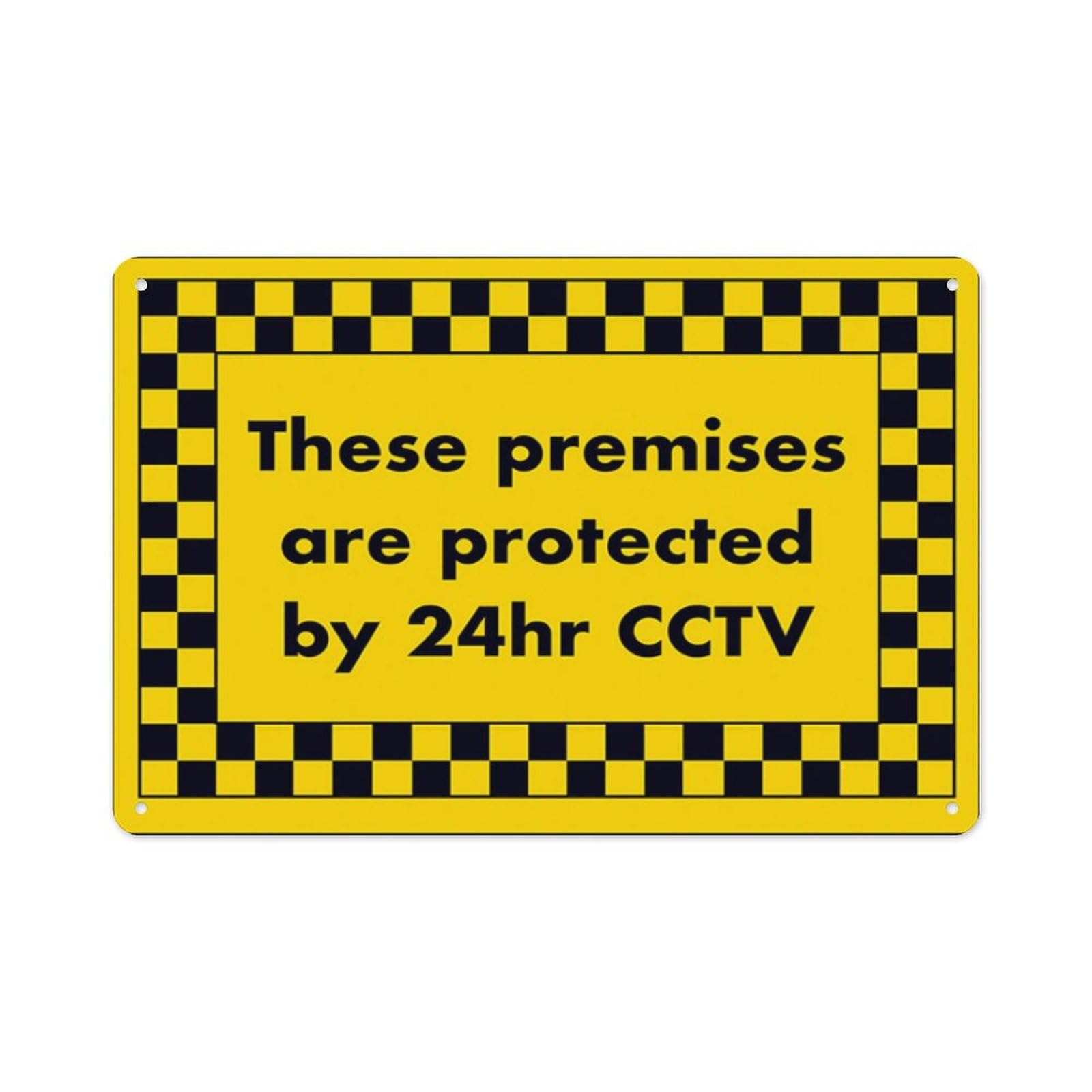 peiyeety These Premises Are Protected By 24Hr Cctv Aluminum Tin Warning Signs For Home Outdoor Garden 8X12 Inches