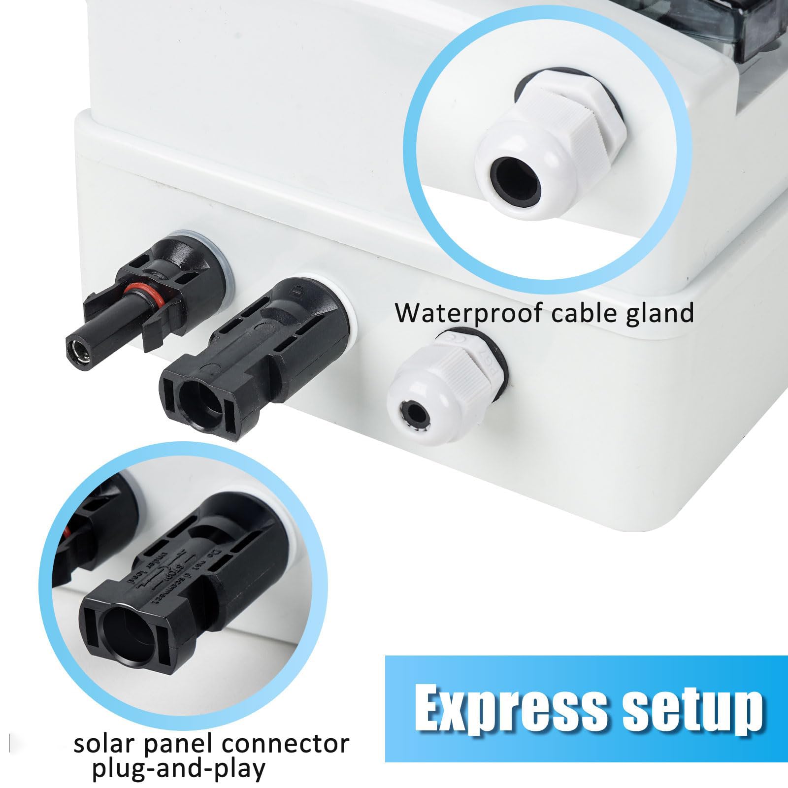1 x 1000 V 40 A DC solarny przełącznik rozłączający puszkę łączącą z ochroną przeciwprzepięciową i złączami paneli słonecznych, wodoodporna IP65 Plug and Play