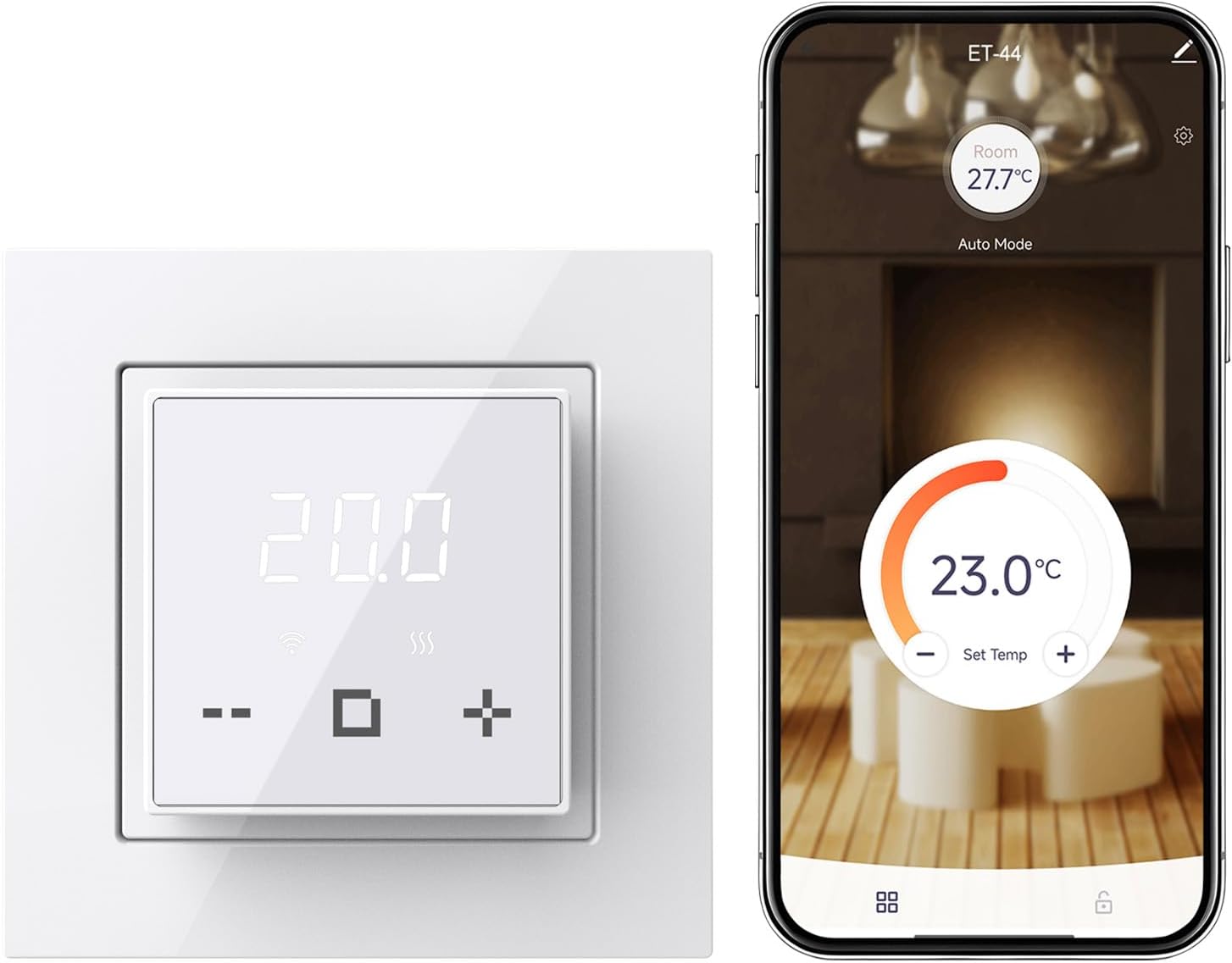 HEATIT Programmable Thermostat, WiFi Smart Thermostat for Electric Radiant Floor Heating with Touchscreen, 120V-240V Wide Voltage Range, Dual Sensing, White
