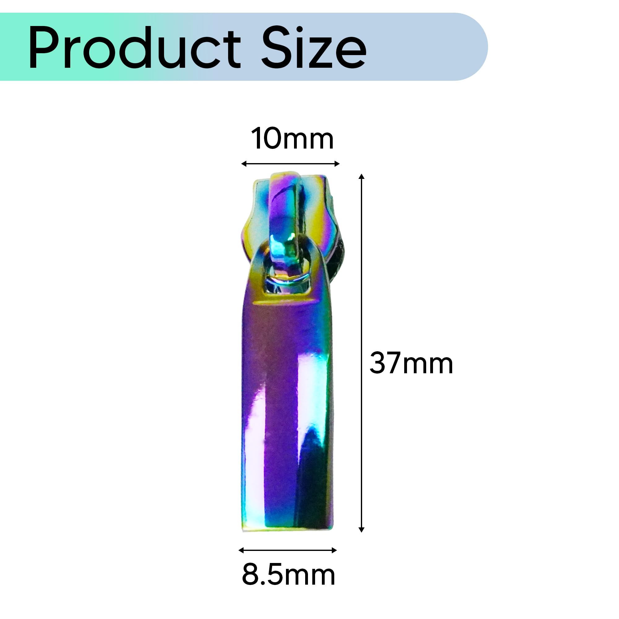 Trimming Shop Lot de 30 rubans de fermeture éclair rectangulaires en nylon arc-en-ciel avec fermeture éclair blanche de 10 mètres – Dents arc-en-ciel métalliques pour couture, couture
