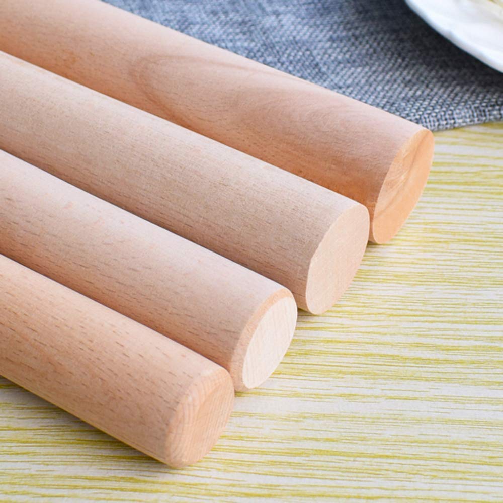 Nudelholz aus Buche, Nudelholz massiv, Premium-Nudelholz aus unlackiertem Massivholz – ideal for Kekse, Teig, Gebäck, Snacks, Brot, Pizza und Fondant – Größenoptionen: 7,87 Zoll bis 19,68 Zoll