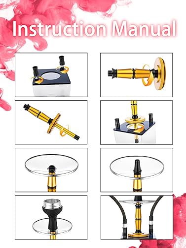 Miniatura 3 de Juego de cachimba con todo tanque de acrílico micro cubo, manguera de cachimba, luz LED mágica con control remoto, cuenco de silicona de túnel,