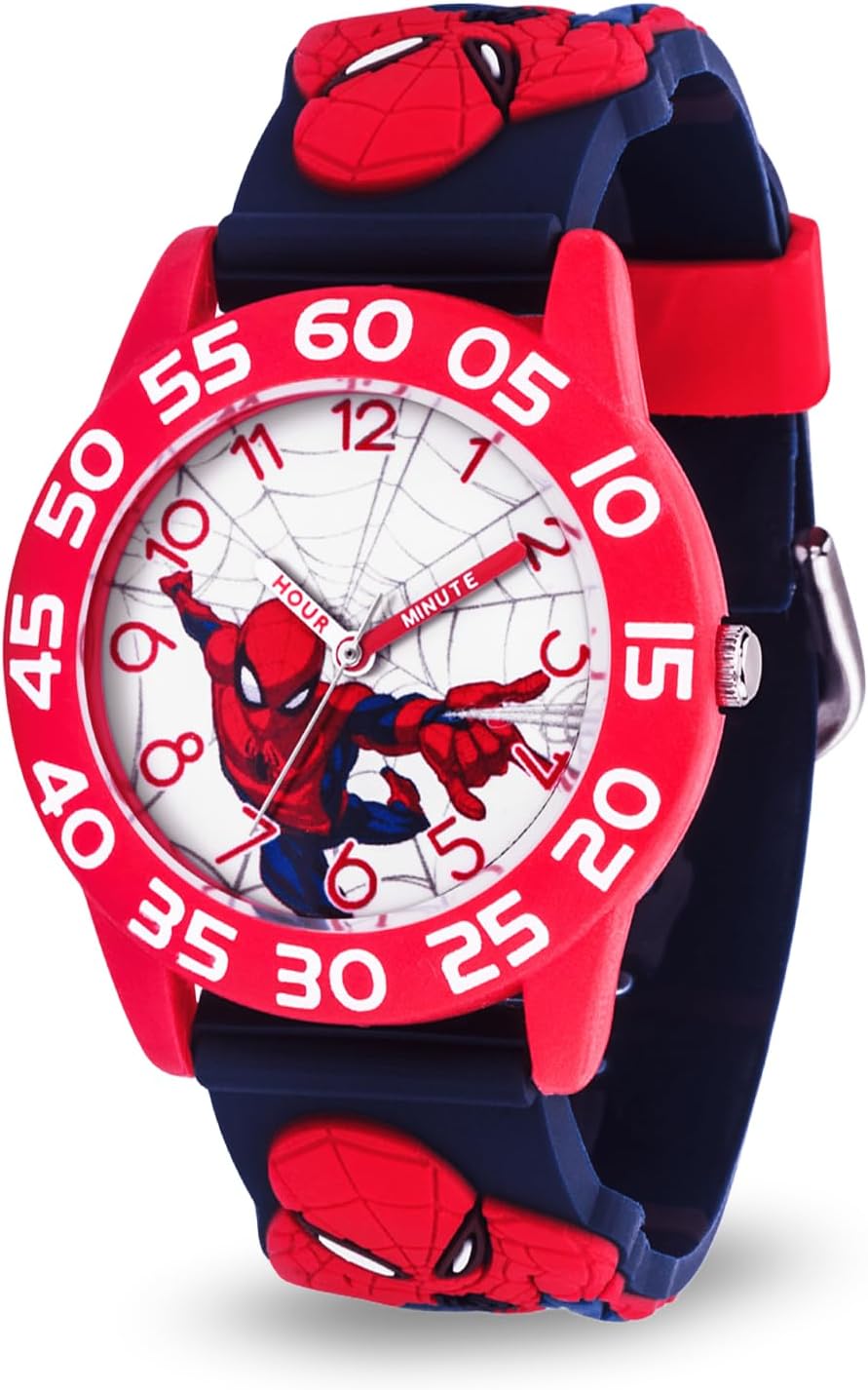 Accutime Kids Marvel Avengers Captain America Spiderman Guardians of The Galaxy Analog Quartz Superhero Time Teacher Watch for Boys, Girls, Toddlers with Hour Minute Markers to Learn How to Read Time