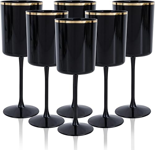 Ciaell Paquete de 4 vasos de plástico para vino vasos de vino irrompibles de 15 onzas vasos de vino Tritan con tallo desechables perfectos para