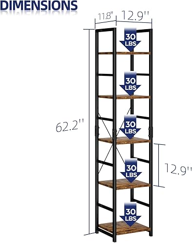 Miniatura 95 de NUMENN Estantería delgada de 3 niveles, estantería organizadora de almacenamiento, estante moderno para dormitorio, sala de estar y oficina en casa,