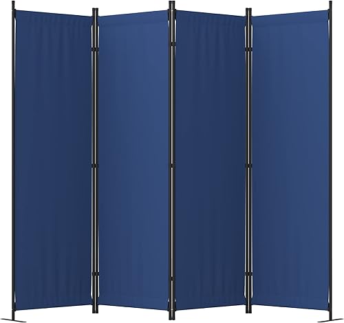 GOJOOASIS Divisores de habitación Pantallas de privacidad plegables Partición de 4 paneles (azul)