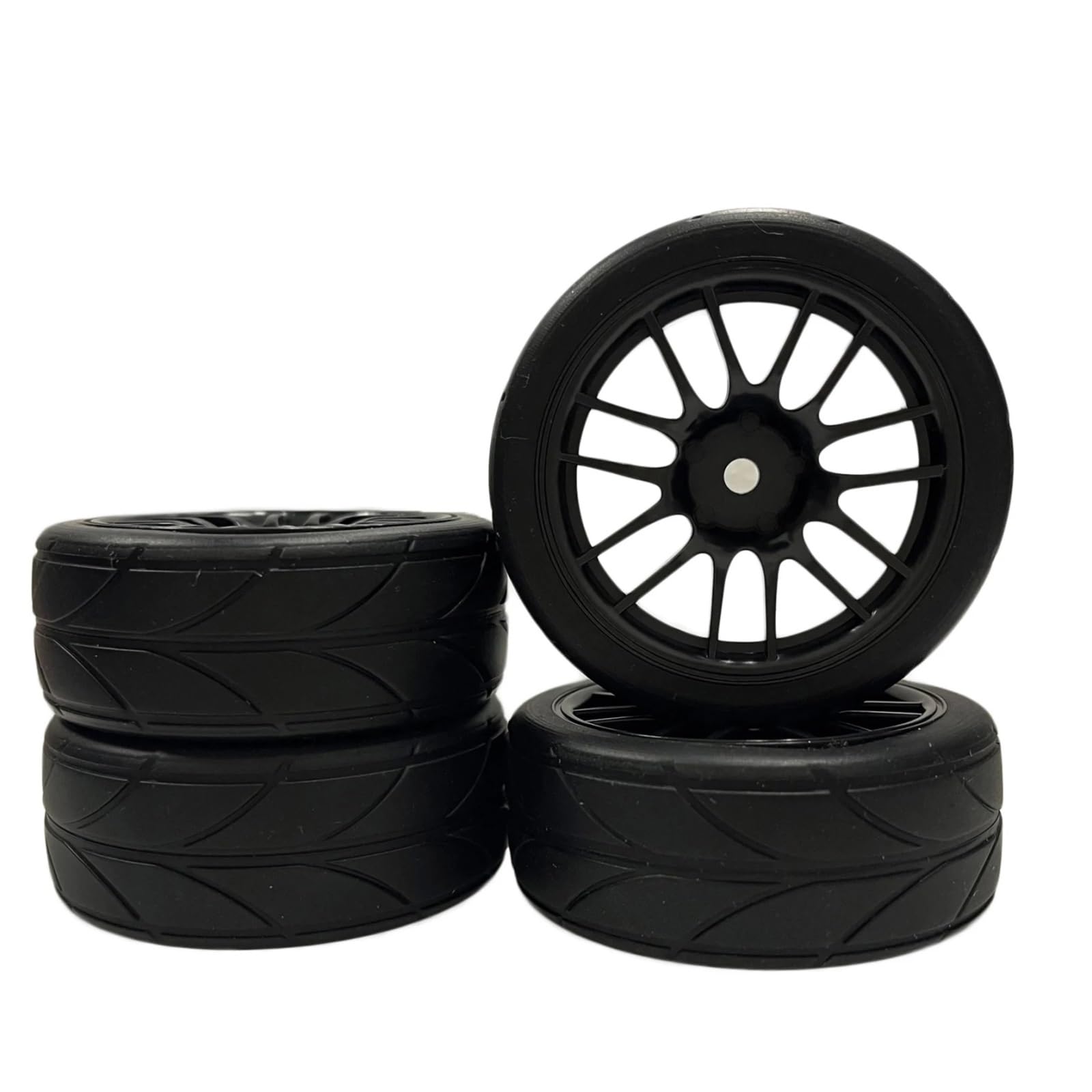 Per HSP Per HPI 94123-94122 CS XIS 1/10 4 Pezzi 65mm Pneumatico In Gomma RC Per Pneumatici Per Corsa Per Strada Cerchione Parte Auto Diametro Ricambi Modellini RC